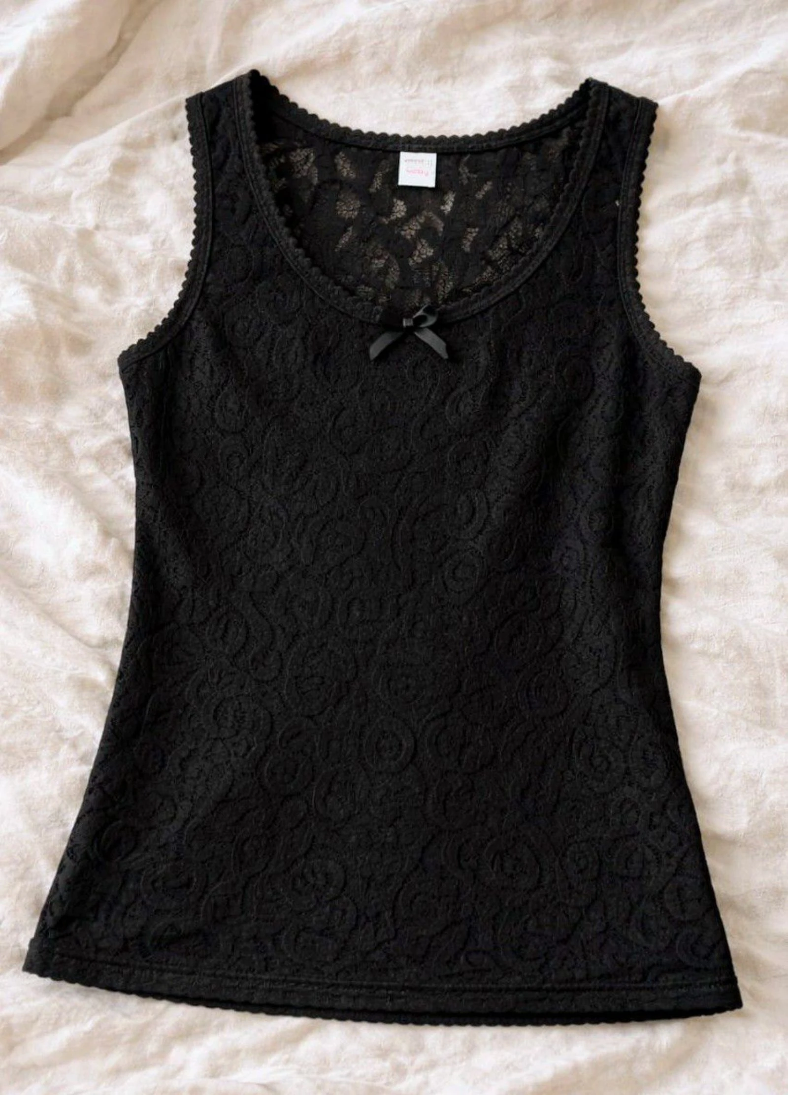 Camiseta de renda preta tamanho P – photo 4